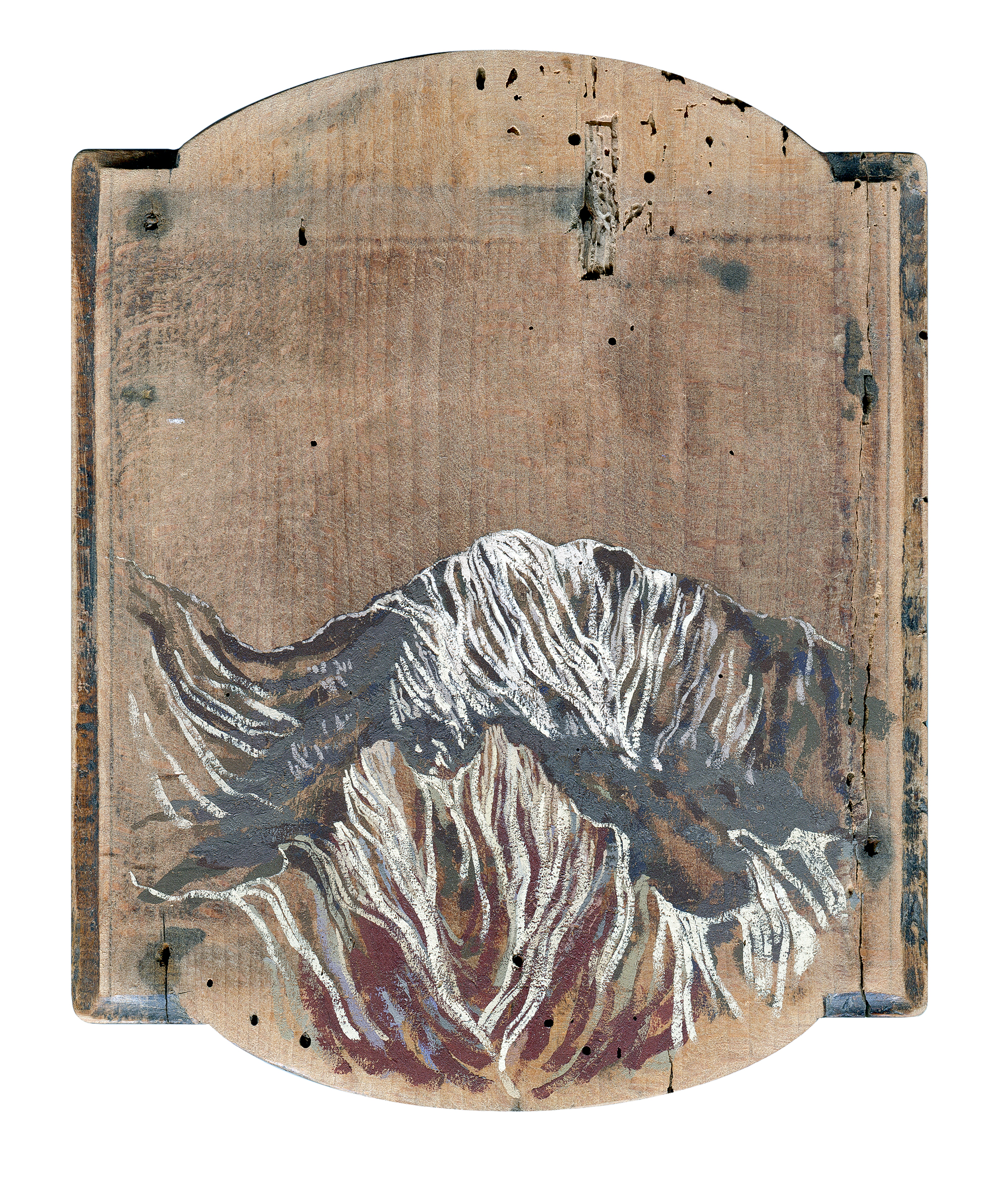 Veins 2013 16 x 18 cm · Gouache on wooden coffee-grinder base Sold