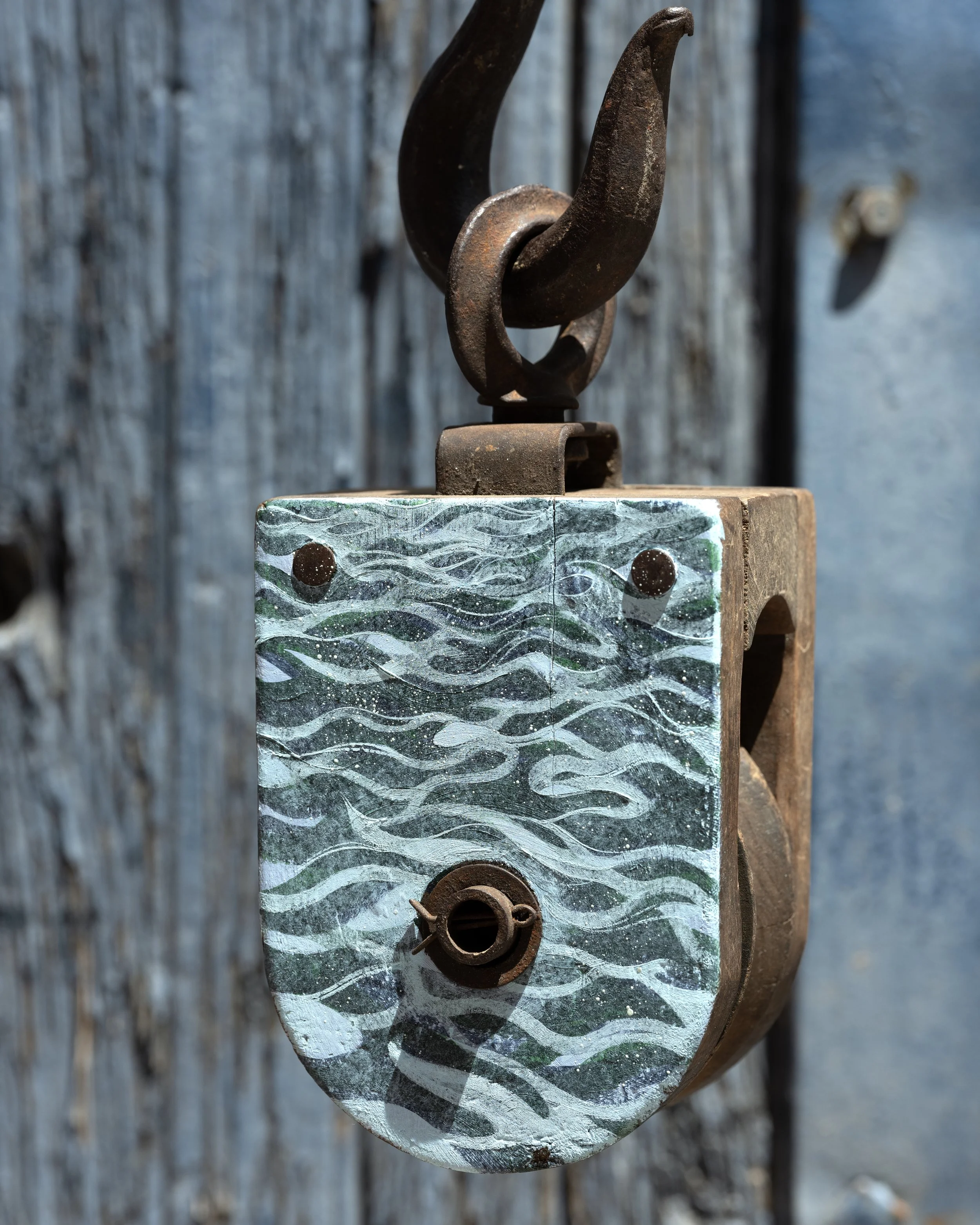 Pulley, Rockport - 23 x 11.5 x 8cm, oil on marine pulley, 2023-2024, 3.jpg