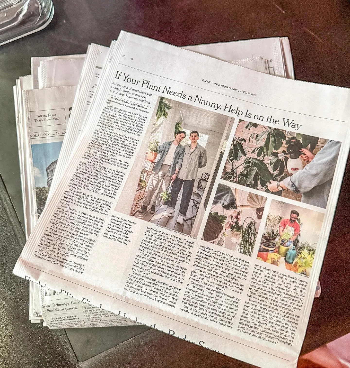 Does your plant need a nanny? My first story for the New York Times (Style section), out in print today, helps answer that question. It&rsquo;s been such a thrilling process&mdash;from finding the idea to pitching to edits to publication. I&rsquo;ve 