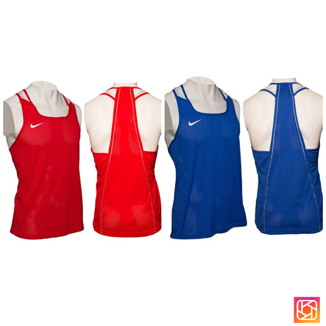 NIKE BOXING TANK- SCARLET/WHITE & ROYAL/WHITE
