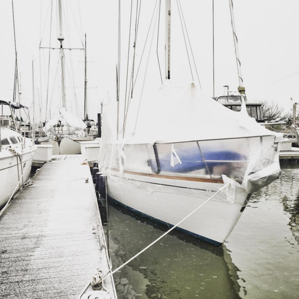 We live aboard a boat during the winter, with snow, ice and no running water.