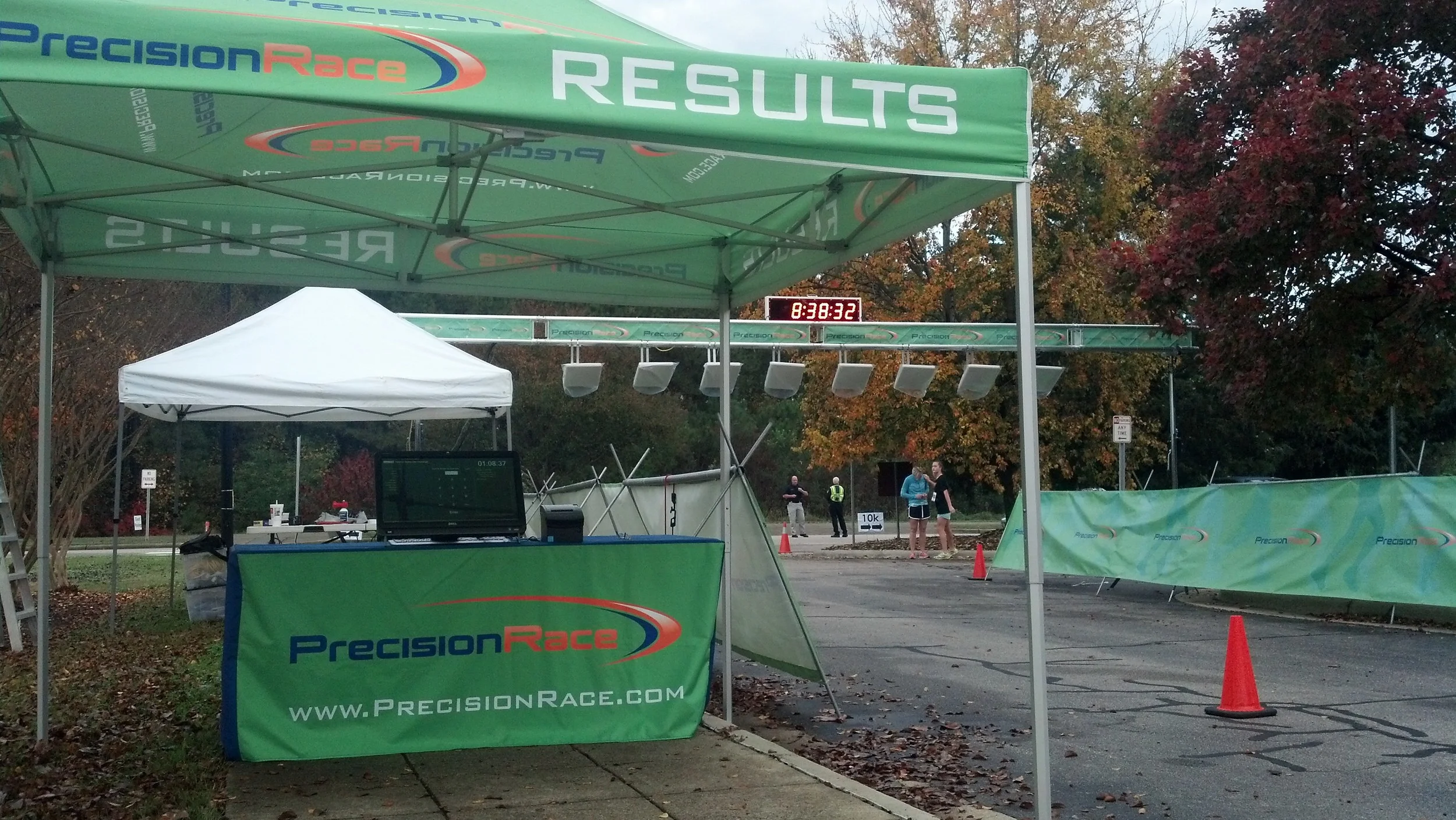 Precision Race results tent