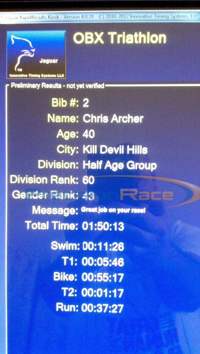 Live Results in our Mobile App ItsYourRace