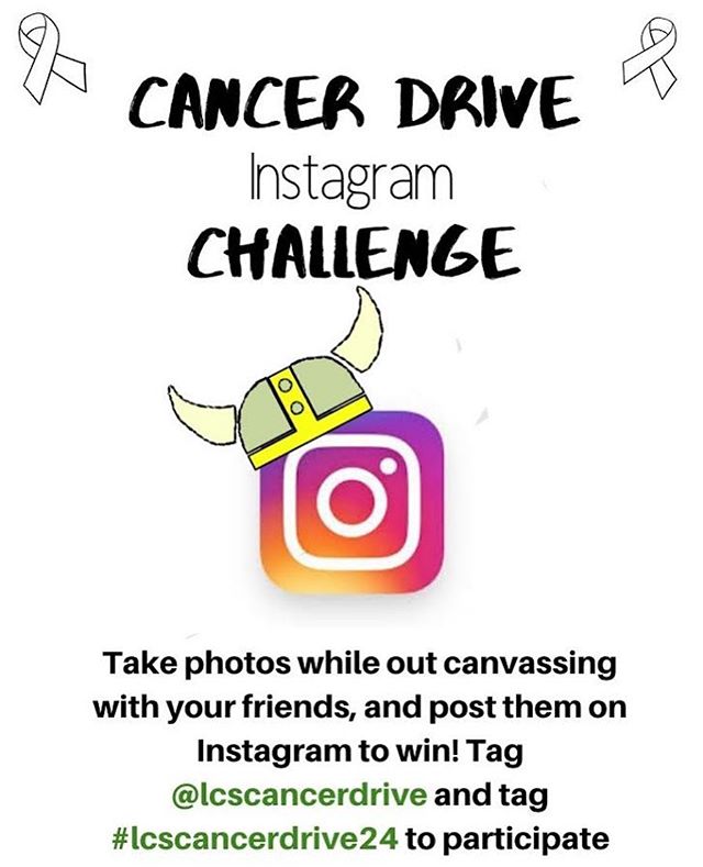 Be sure to post a picture and tag @lcscancerdrive as well as #lcscancerdrive24 to show off your pictures from tonight! Prizes will be awarded to the team with the most spirit🎗💚