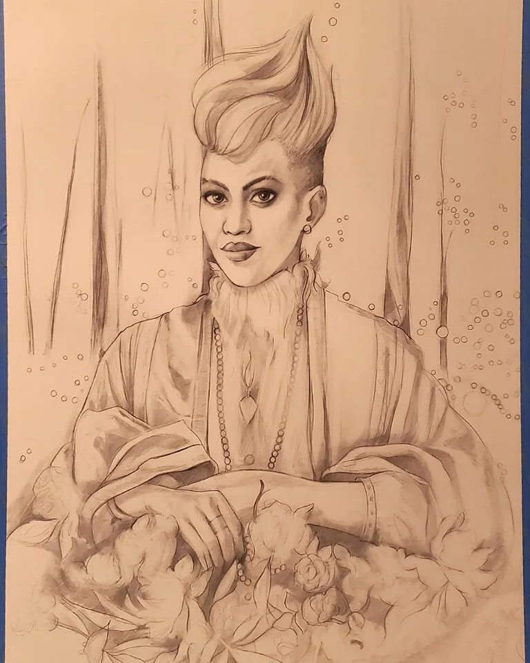 Making great progress on this modern Burne-Jones styled piece.