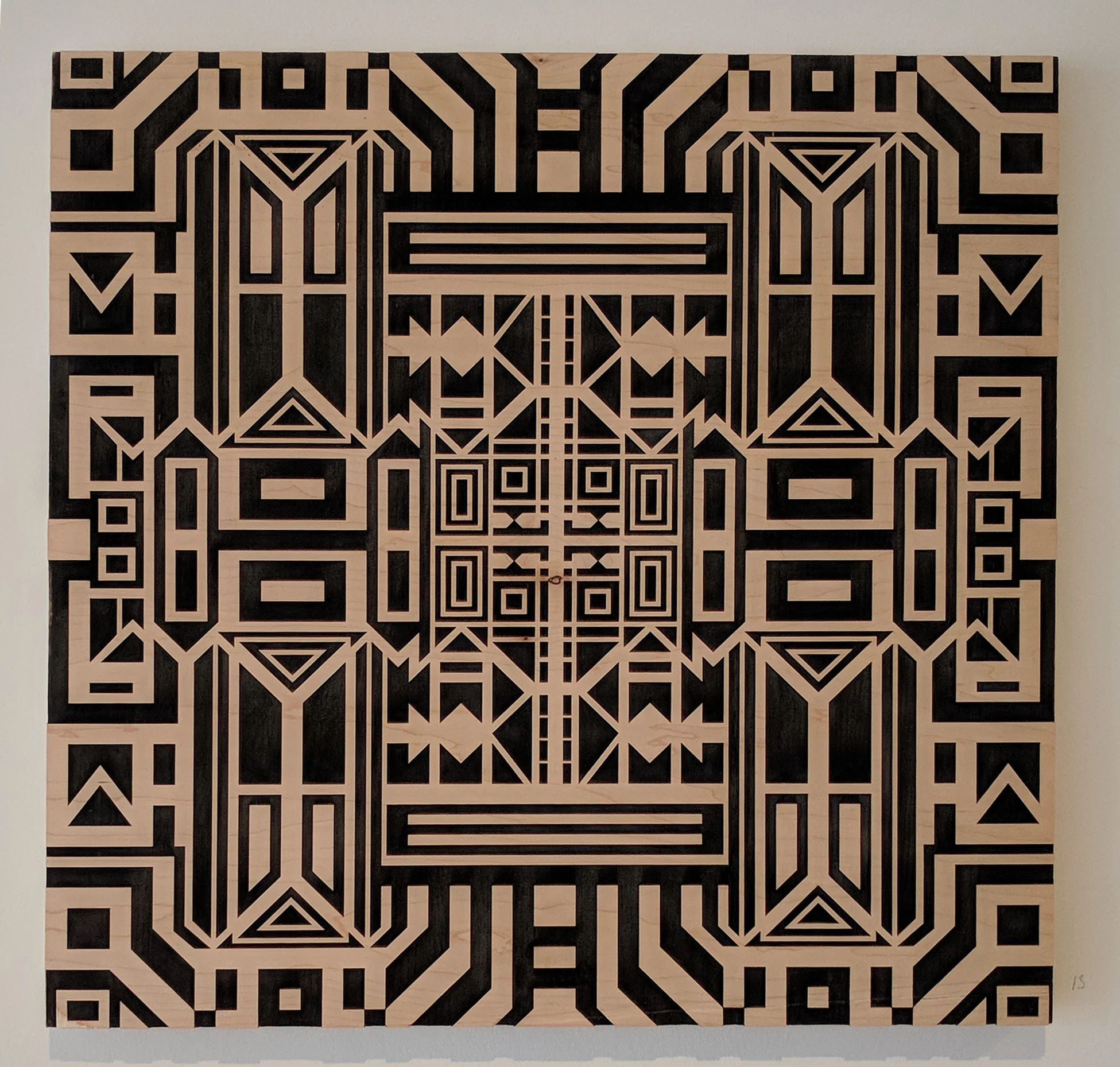 June 05 24 x 24 in. Laser-etched wood, 2017