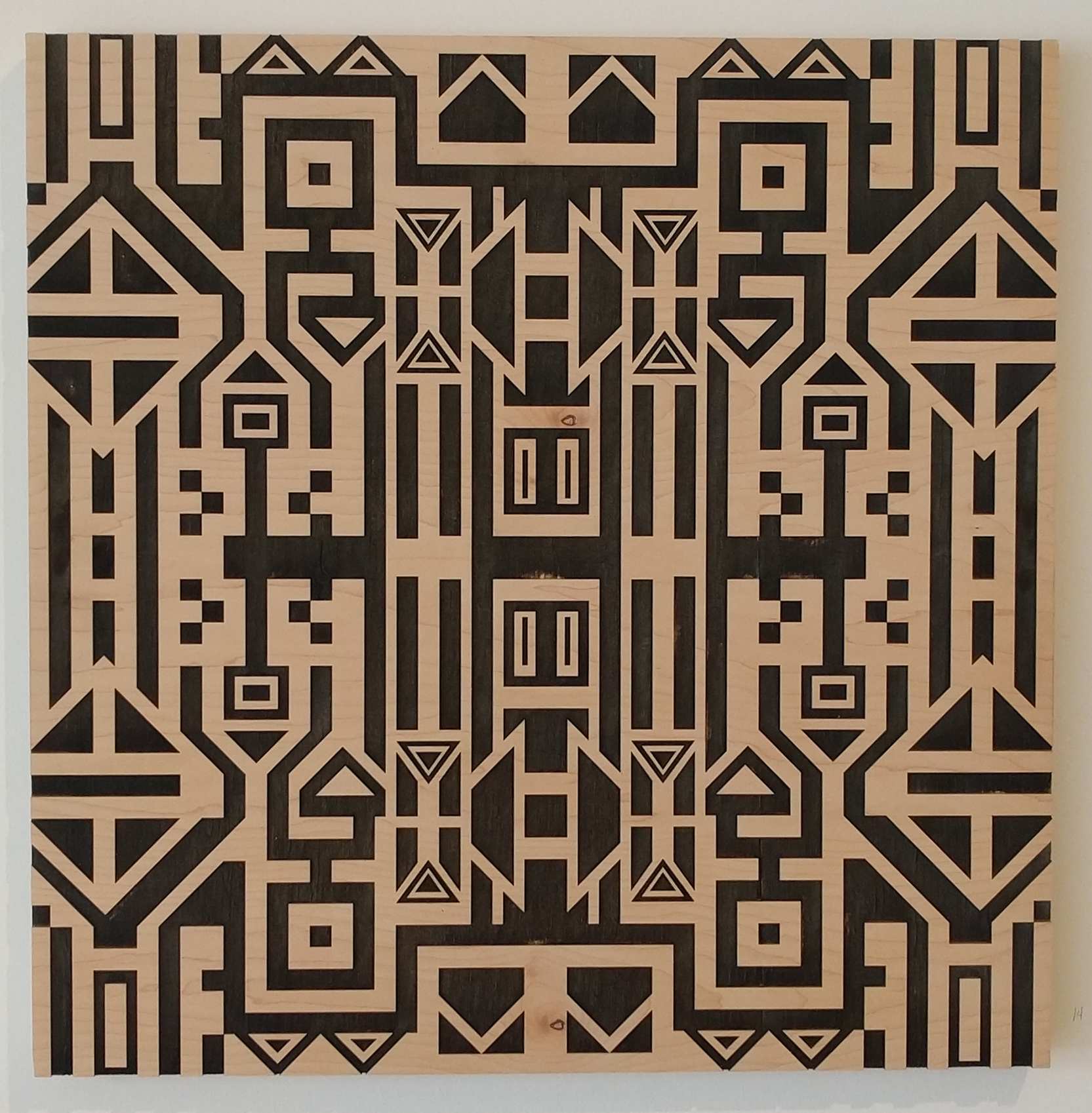 June 07 24 x 24 in. Laser-etched wood, 2017