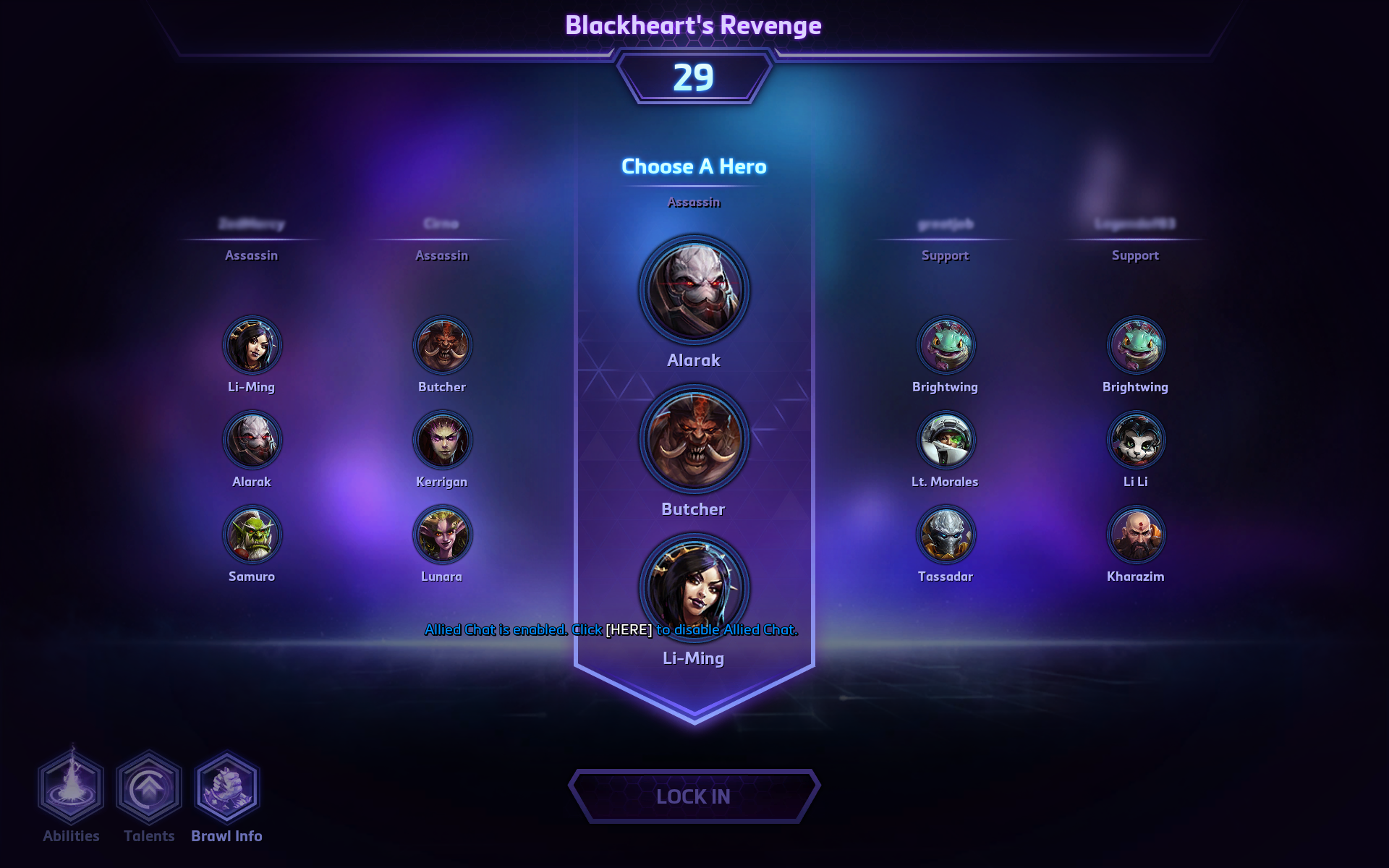 Heroes Brawl Hero Pick Screen