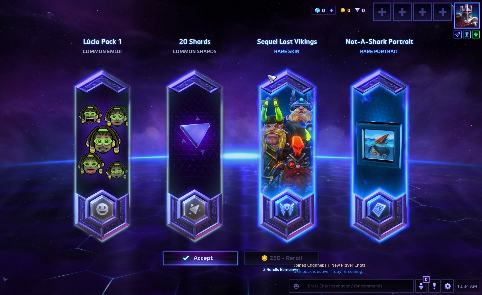 Loot Chest Reveal Screen