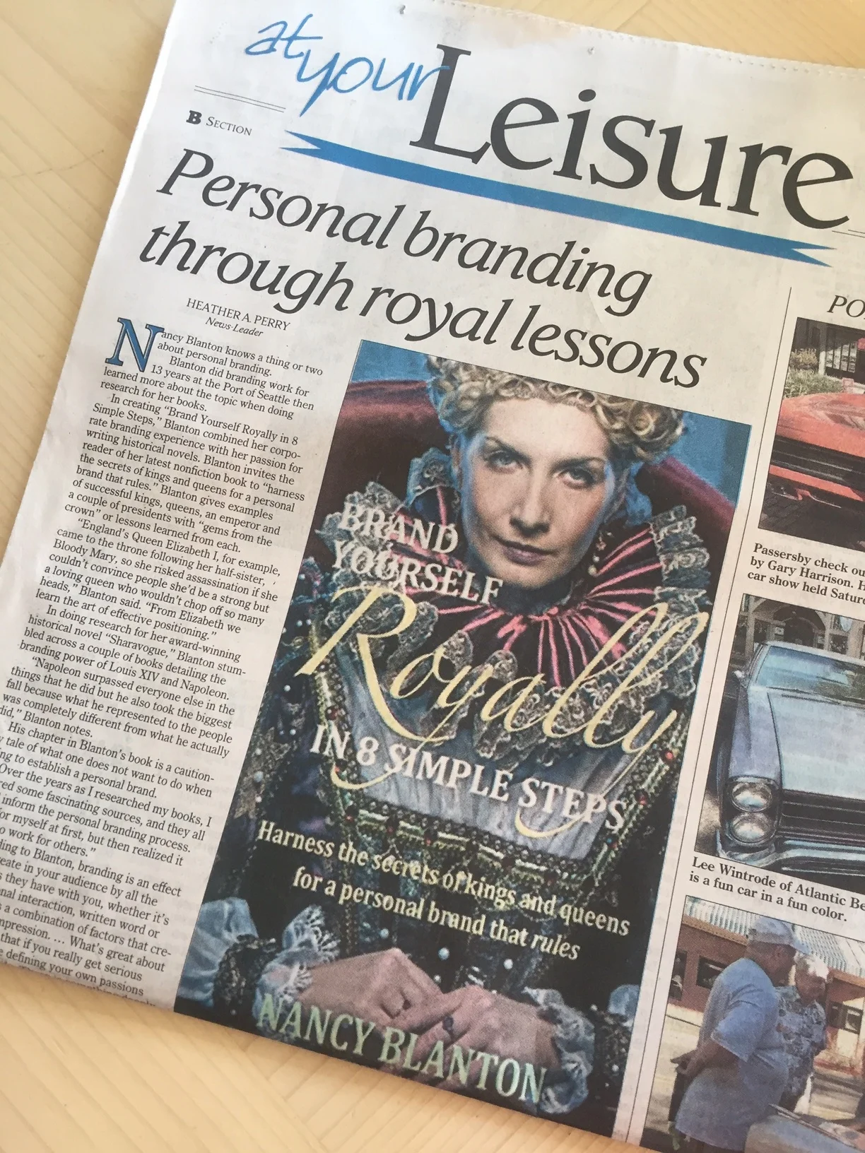 Generous coverage of Brand Yourself Royally in the Fernandina Beach News Leader