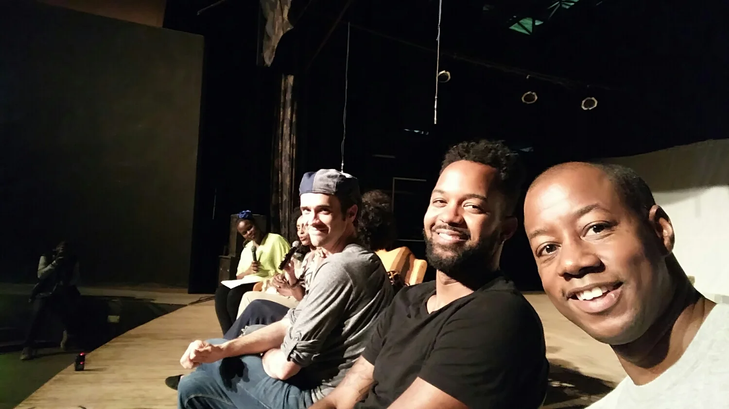 Onstage during the talk back after the first performance 
