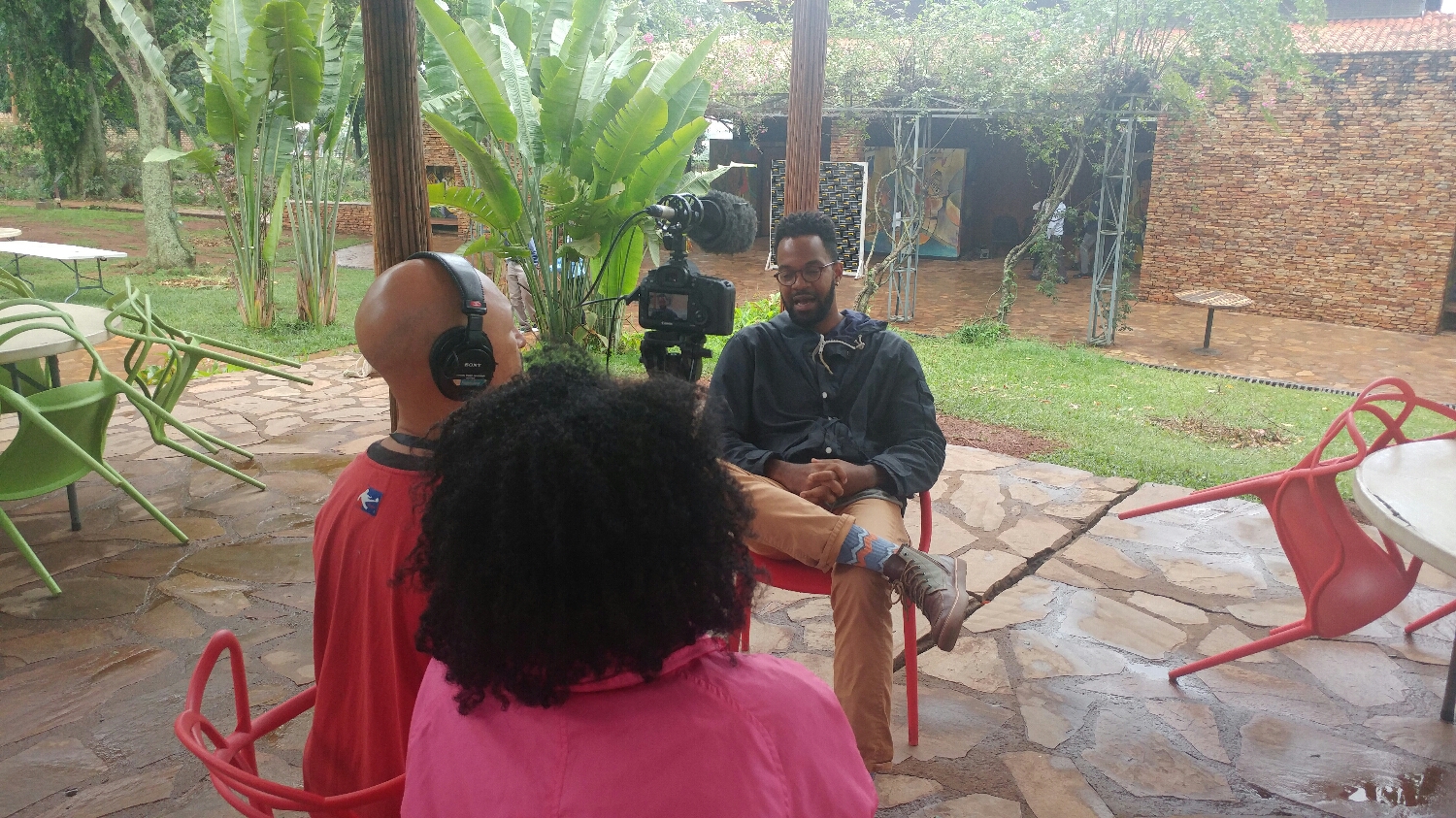 Temesgen getting interviewed 