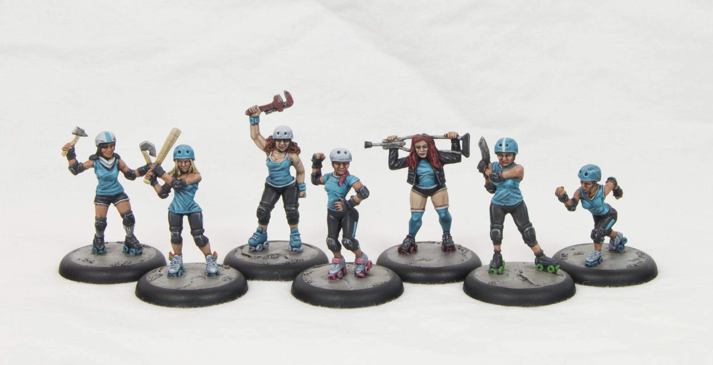  Roller Derby gang painted for the game Wild in the Streets from Sudden Death Games 