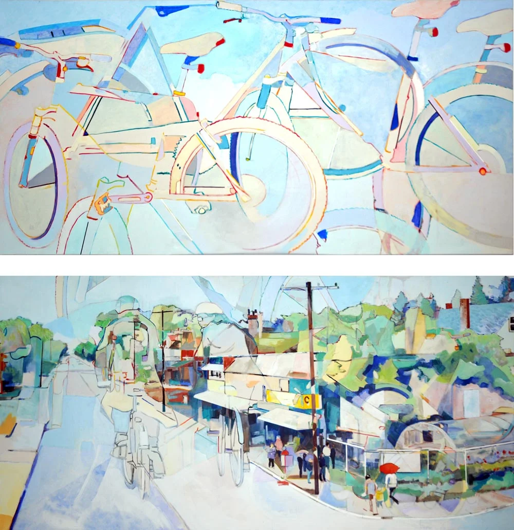 The Bicycles 10" x 10", Acrylic Digital Transfers Canvas, 2010