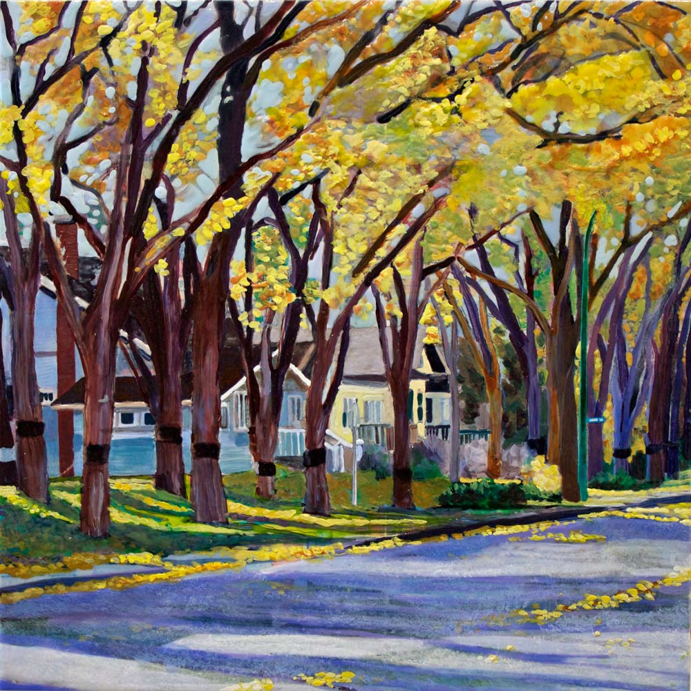 Avenue in Autumn, 10" x 10", 2015