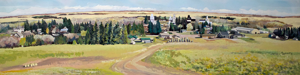 Inglis from South, 12" x 48", Acrylic Panel, 2015