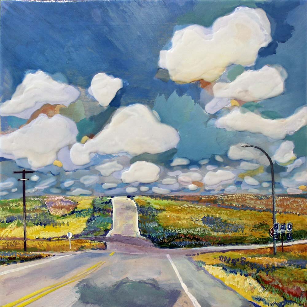 Dashcam, Over the Hill, 12" x 12", 2020