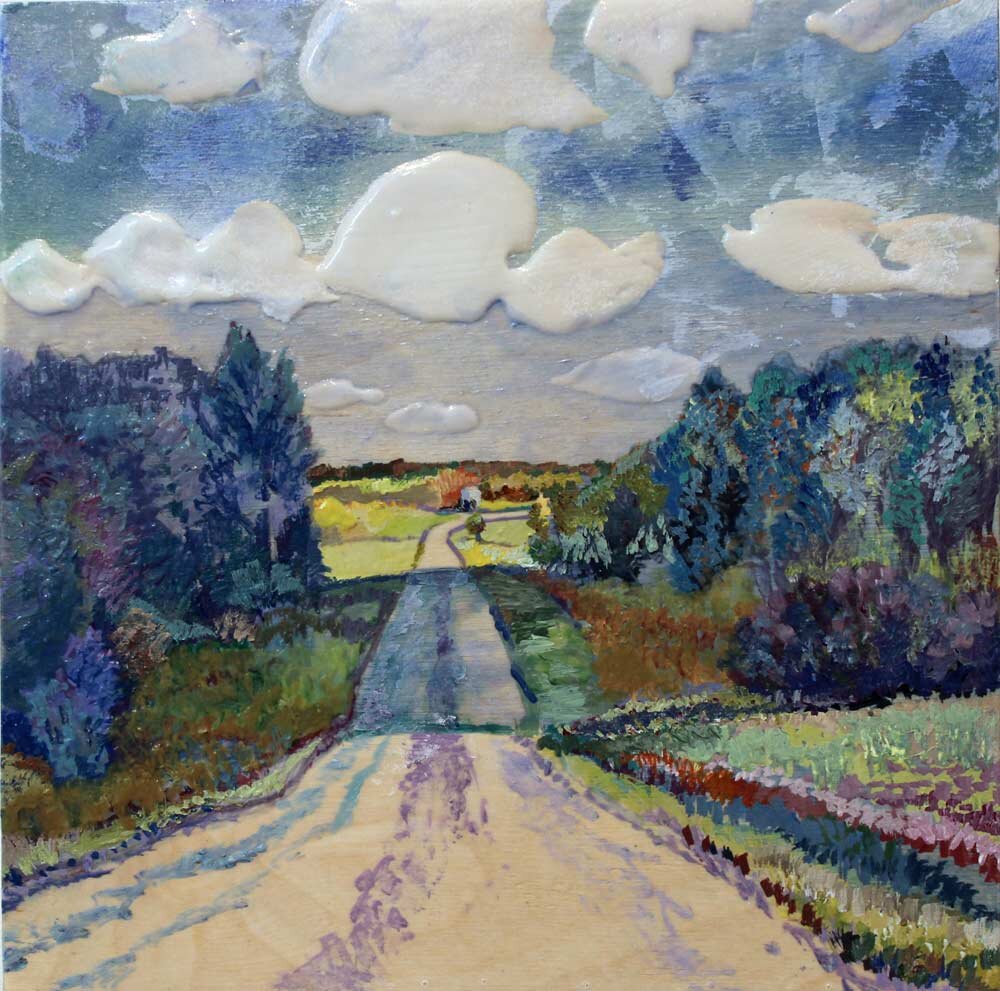 Dashcam, Through the Grove, 8" x 8", 2020