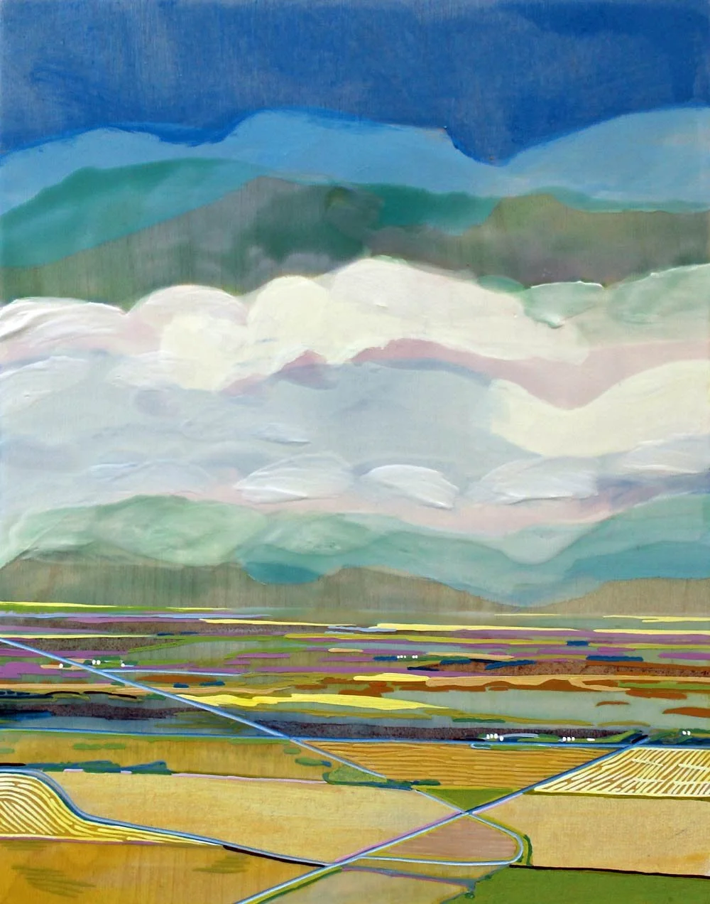 Skyhawk, Double Curve, 14" x 11", 2022