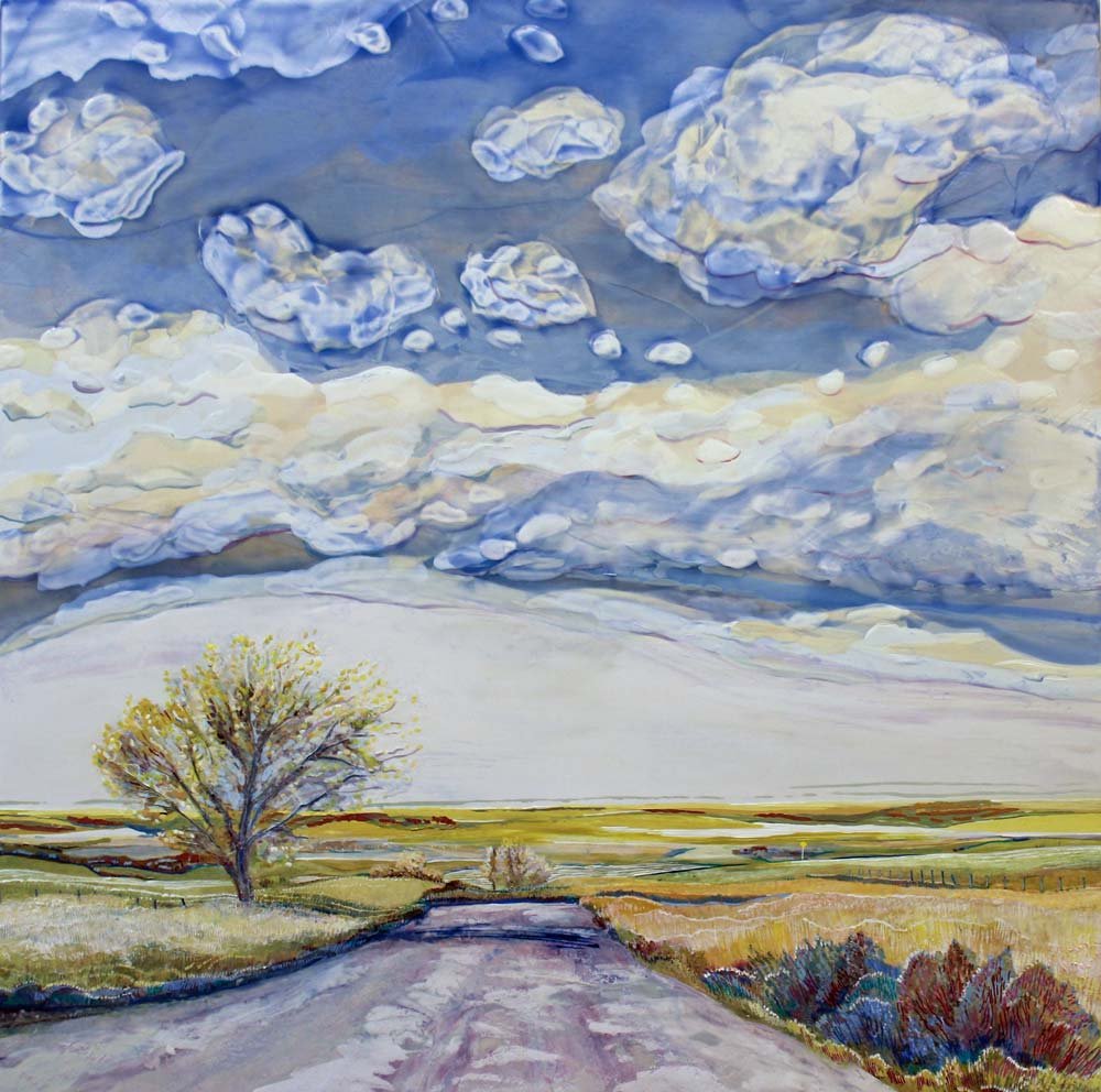 Dashcam, Backroads, Turn North at the Tree, 30" x 30", 2022