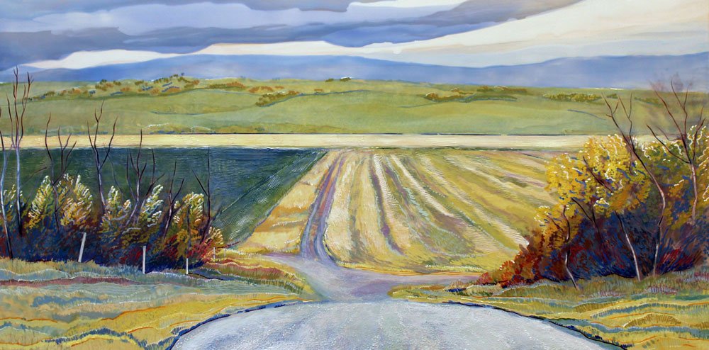 Dashcam, Backroads, Late Harvest 20" x 40", 2022