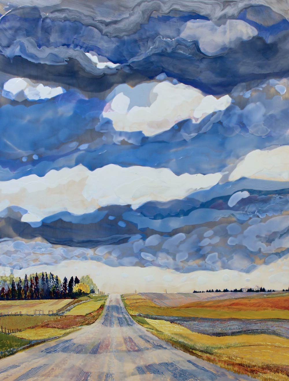 Backroads, Lingering Fence Posts, 40" x 30", 2022