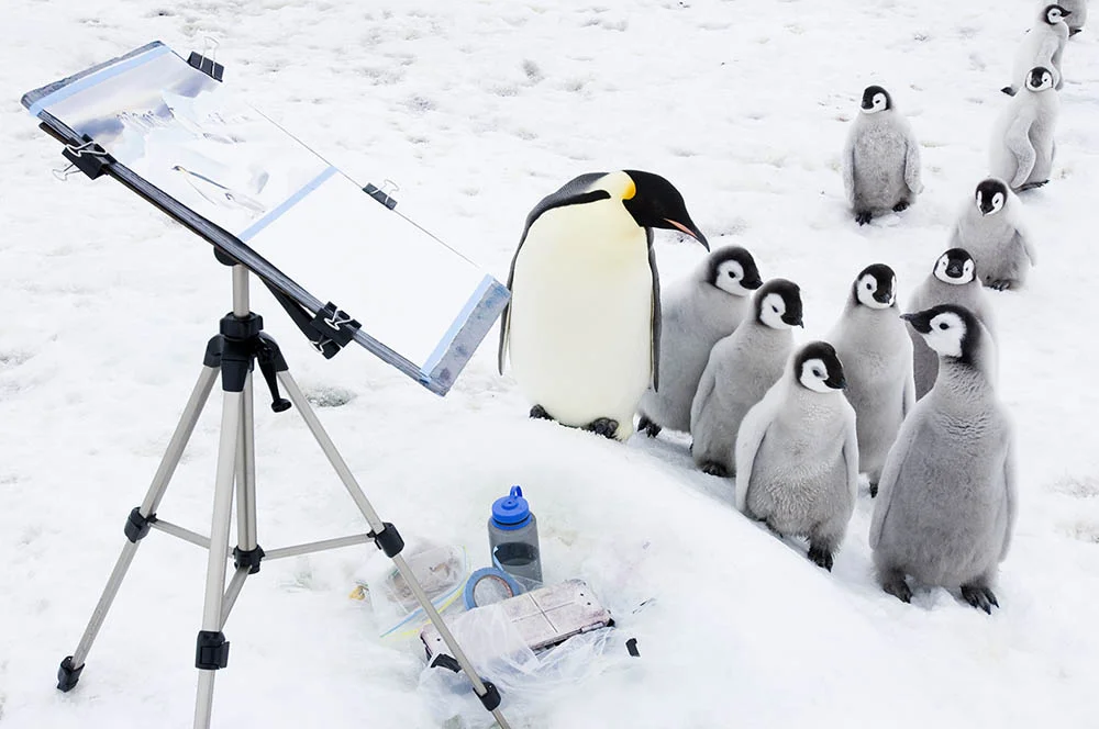 David painting on location