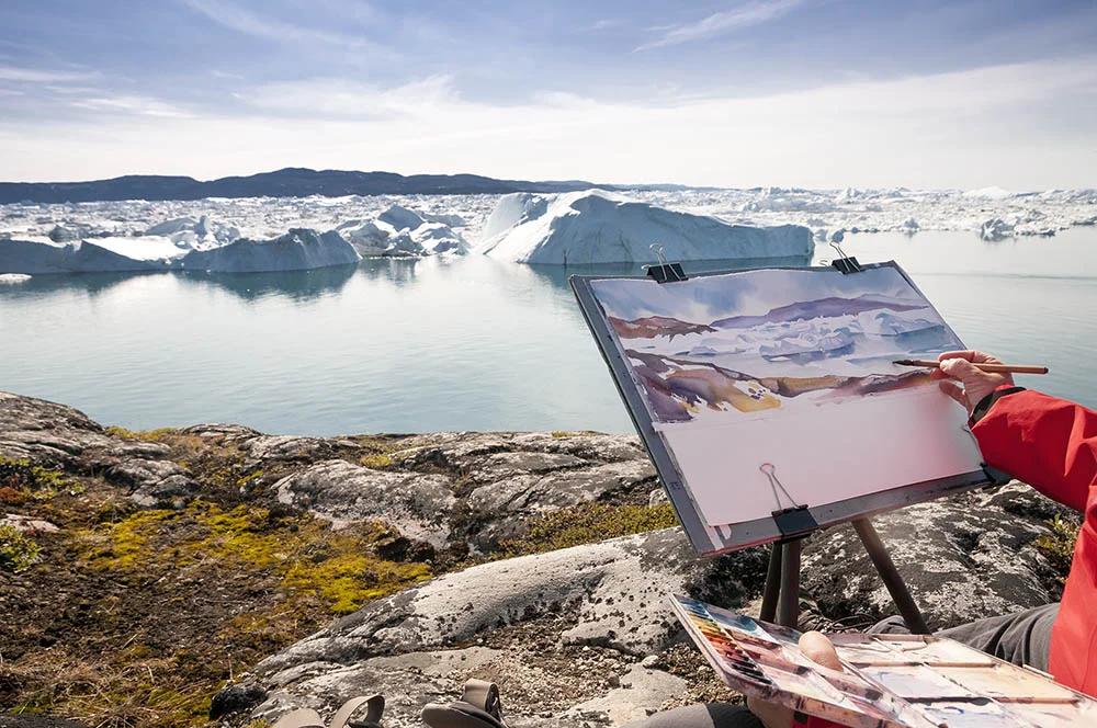 David painting on location