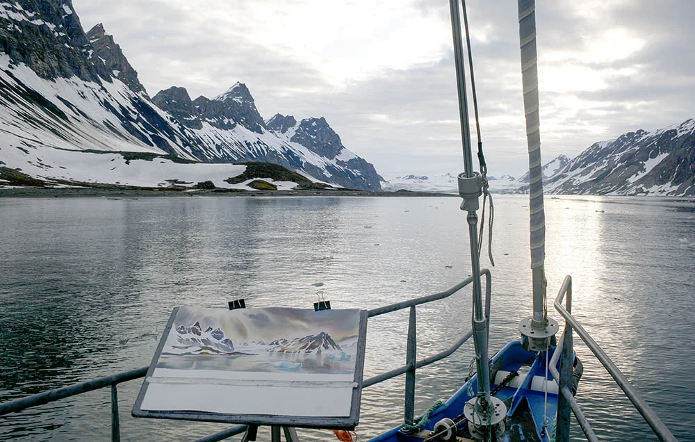 David painting on location