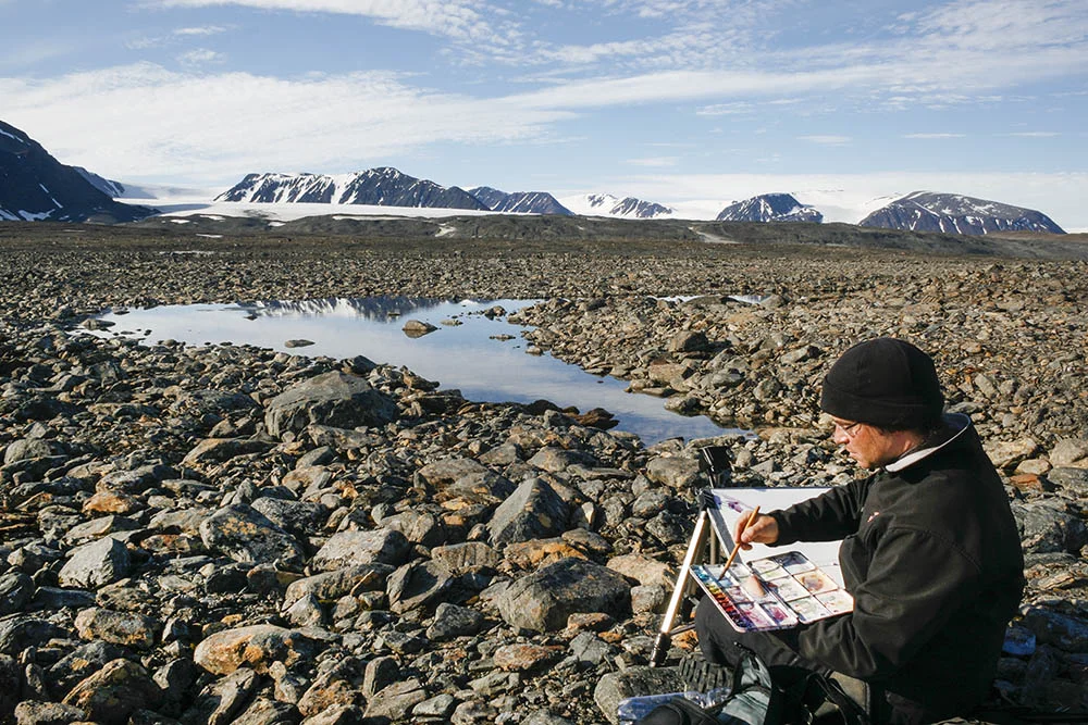 David painting on location