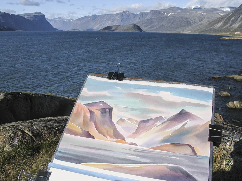 David painting on location
