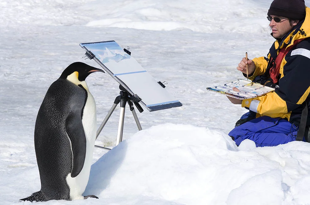 David painting on location