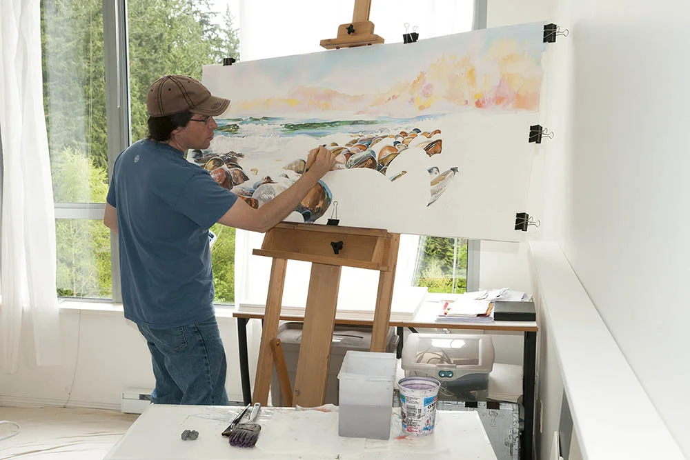 David painting in his Vancouver studio