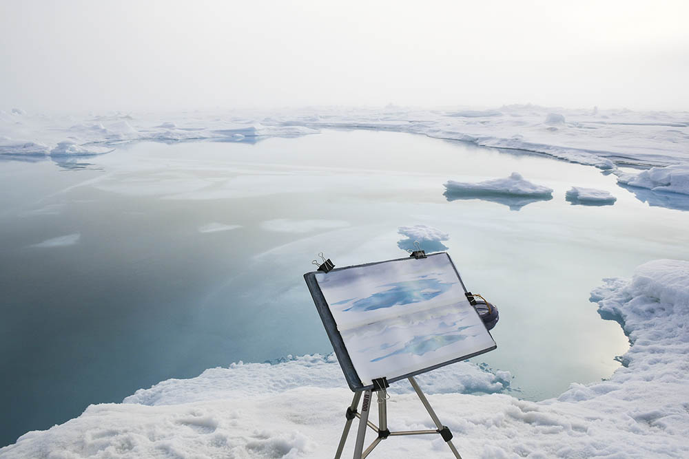 Painting in July at the North Pole