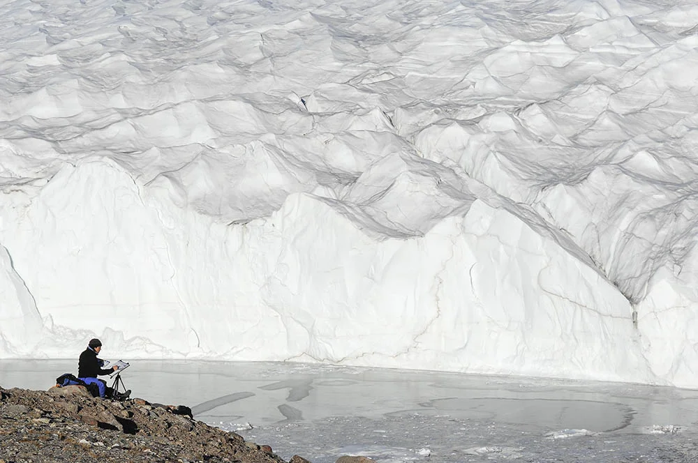 David Painting at the Wordie Glacier, Greenland