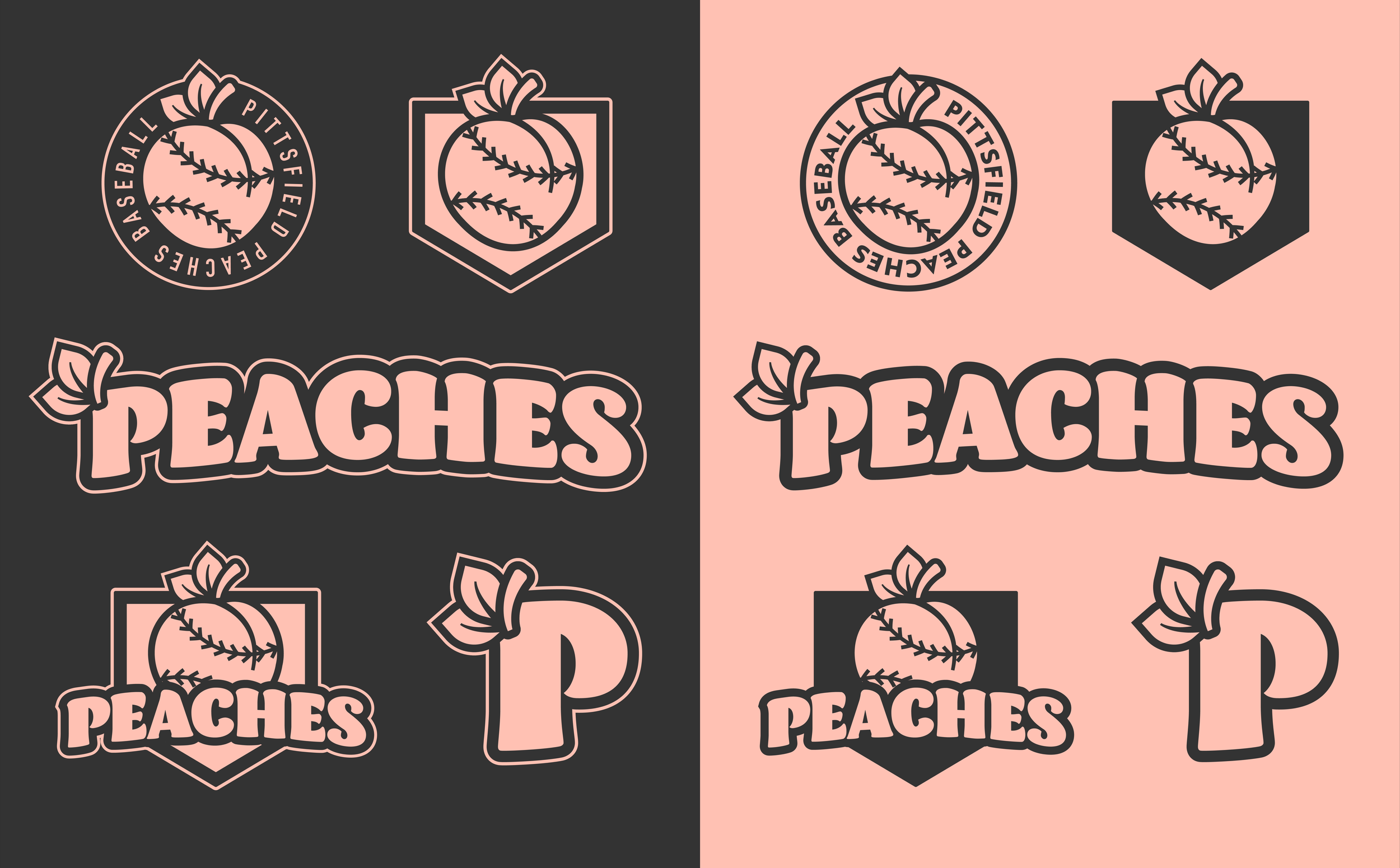 Pittsfield Peaches Logo Set 1 Color