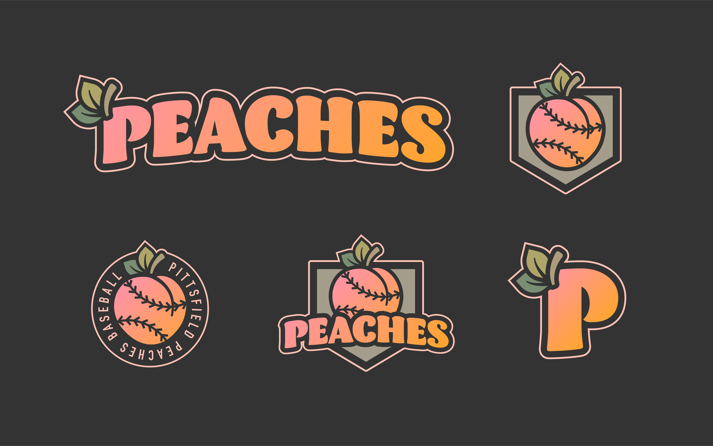 Pittsfield Peaches Logo Set Full Color