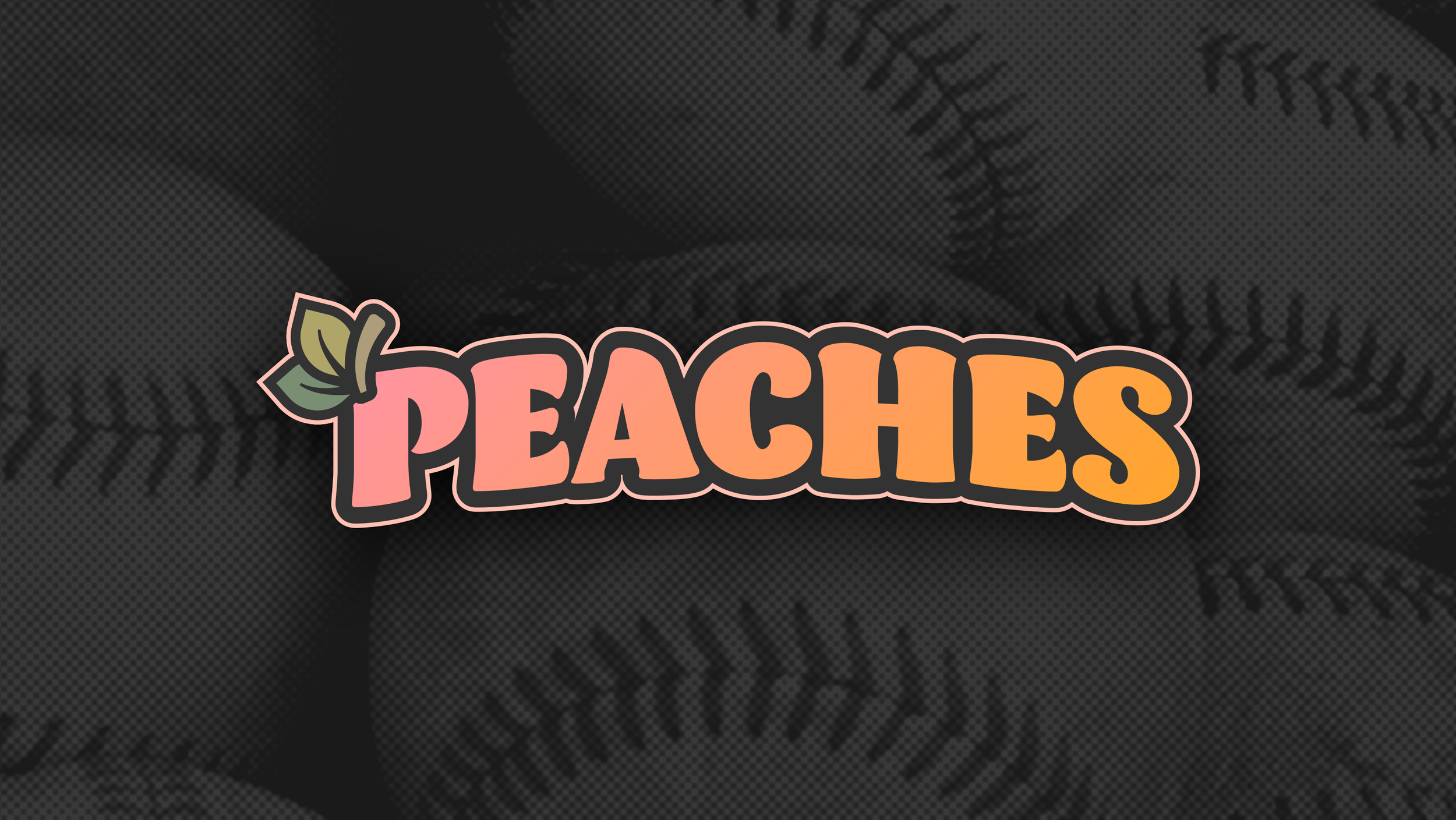 Pittsfield Peaches Baseball Logo. Text Logo Baseball Background.