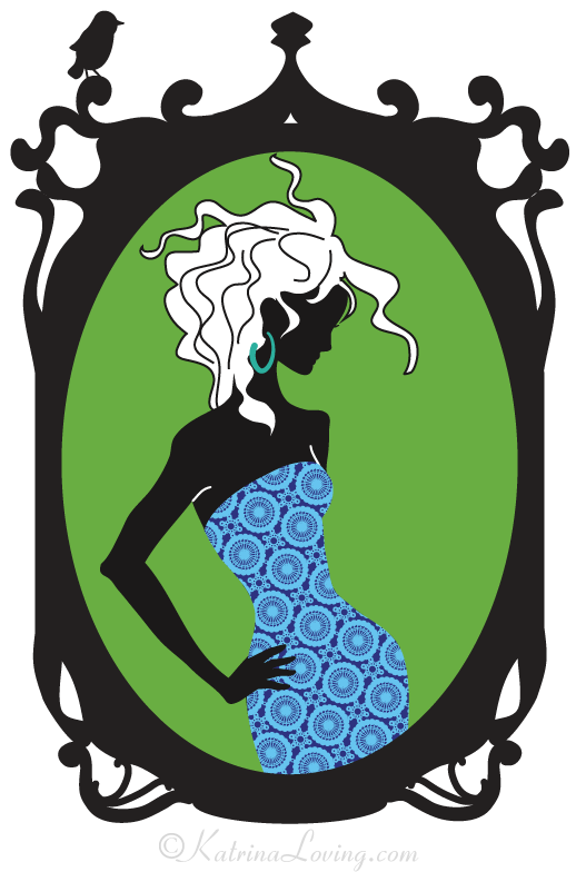Digital illustration with original textile print