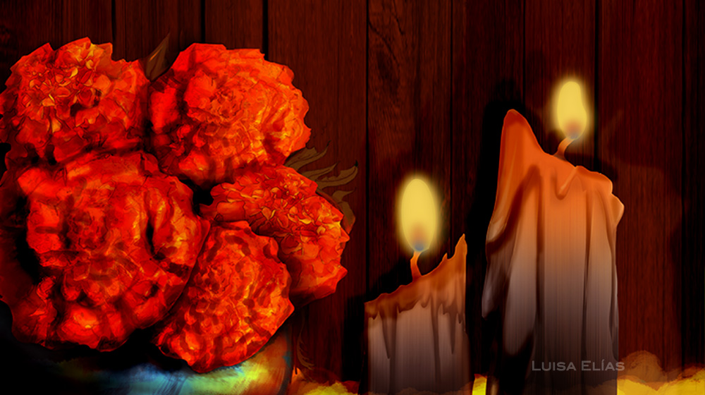 "Candles" Catrina (2013) - Long Vertical Pan // Technique: Pencil, Pan Classical animation paper, Photoshop and ToonBoom Harmony for the final composition.