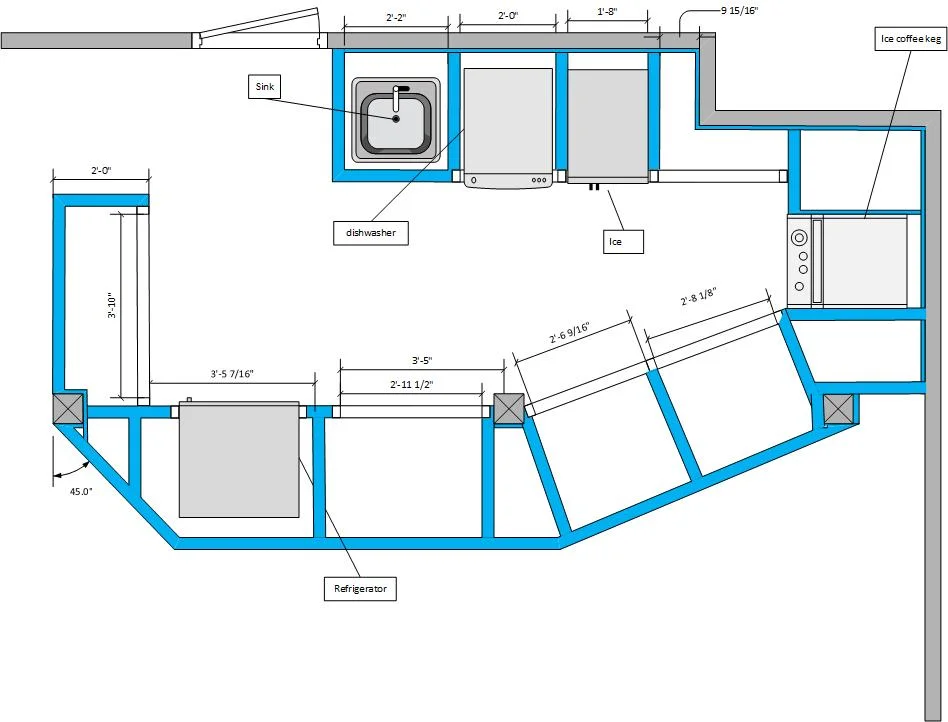 -Digitized plans for a cafe