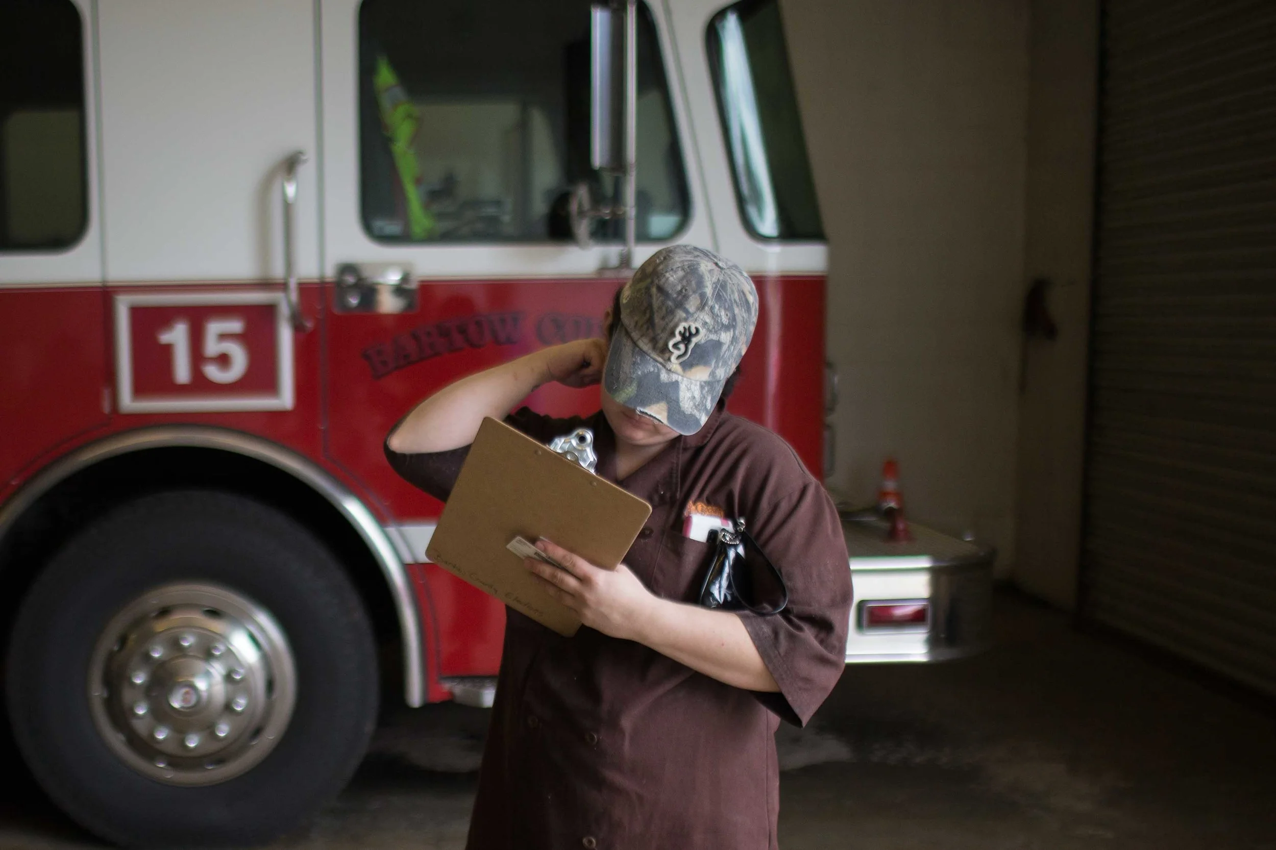 ADAIRSVILLE, GA - MARCH 1, 2016: A Georgia voter fills out voting paper work before casting her ballot at a fire station on Super Tuesday March 1, 2016, in Adairsville, Georgia. Voters head to the polls to cast their votes on Georgia's presidential primary. (Photo by Branden Camp/Getty Images)