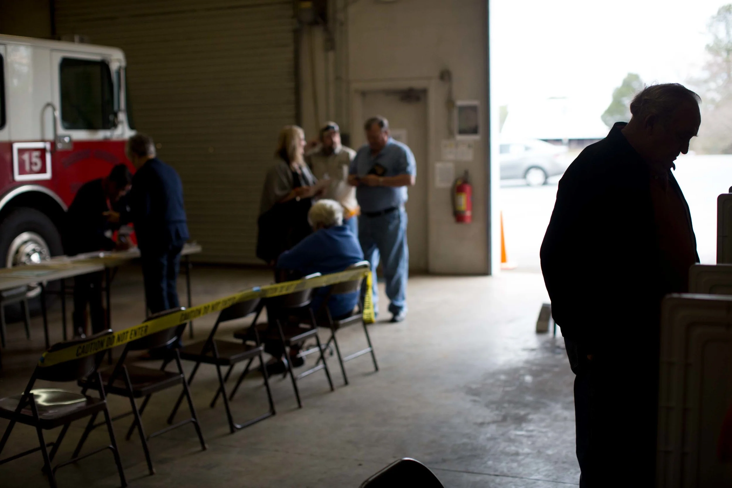 ADAIRSVILLE, GA - MARCH 1, 2016: A Georgia voter cast his ballot at a fire station on Super Tuesday March 1, 2016, in Adairsville, Georgia. Voters head to the polls to cast their votes on Georgia's presidential primary. (Photo by Branden Camp/Getty Images)