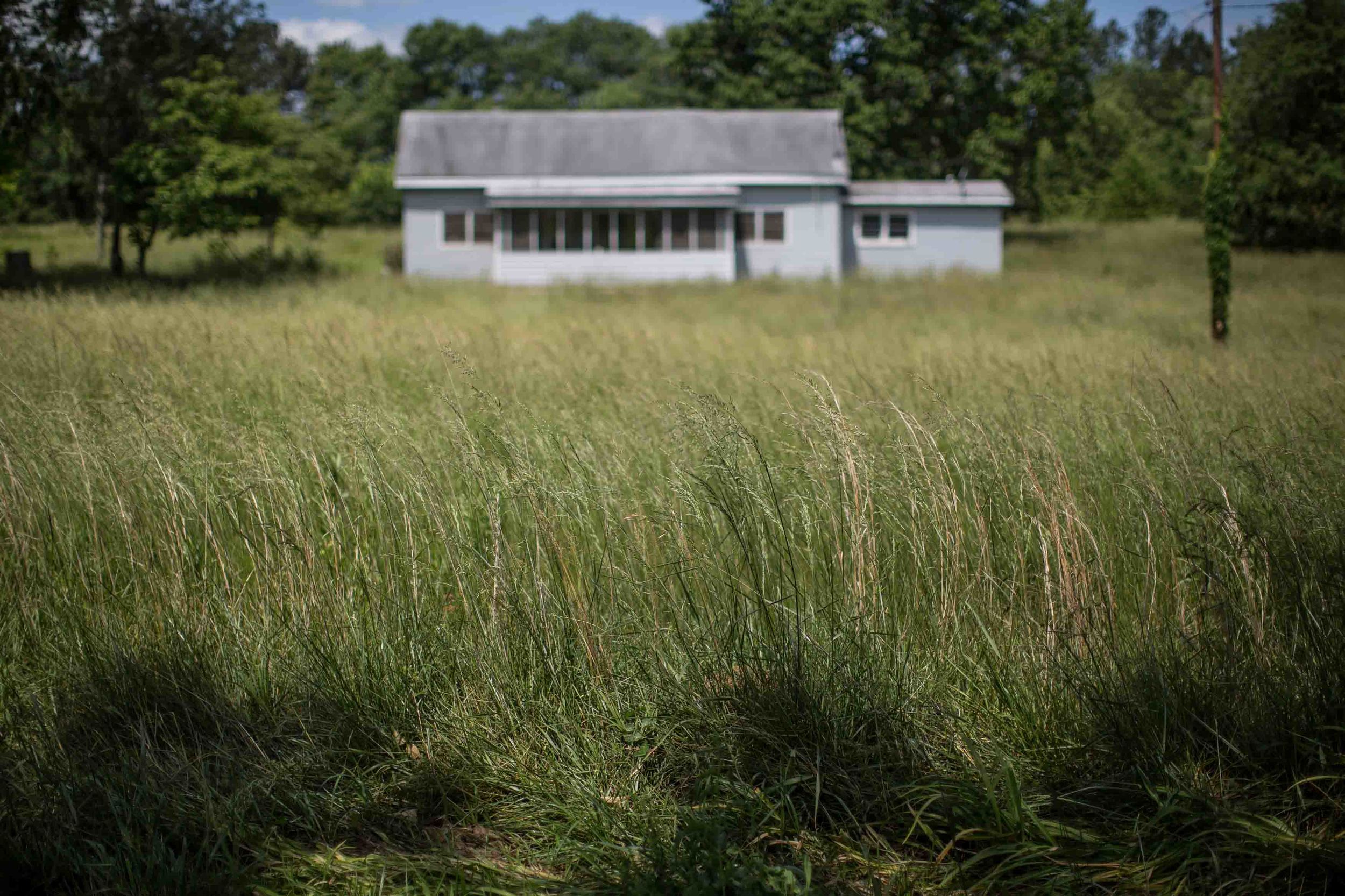  A house sits surrounded by overgrown grass in Kingston Ga. 