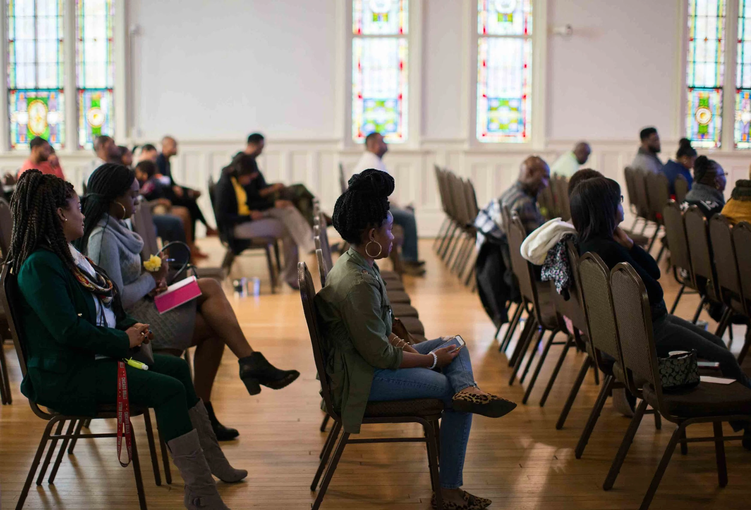Congregants listen as pastor Billy Honor preaches during a church service at Pulse Church, Sunday, Nov. 13, 2016, in Atlanta. Branden Camp / for NBC News