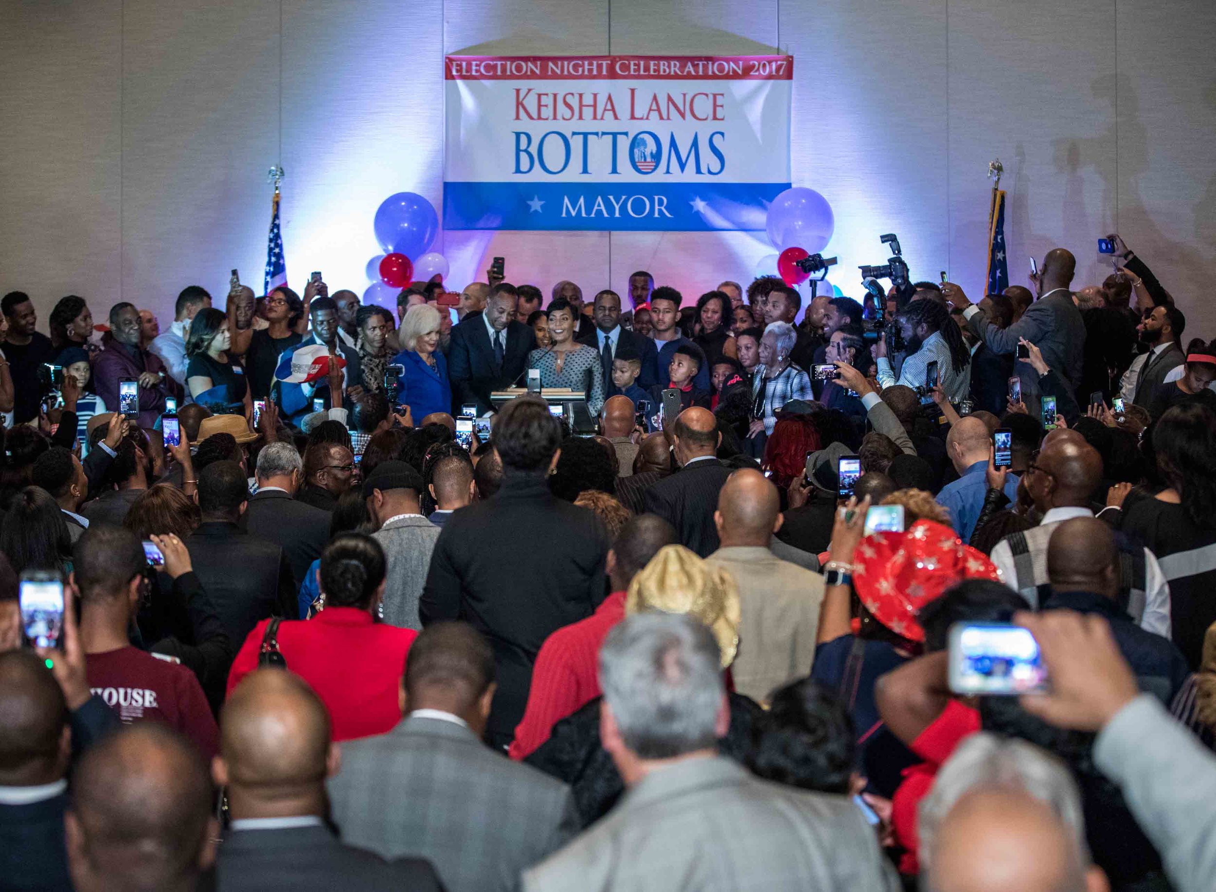 Keisha Lance Bottoms delivers her victory speech after declaring victory over Mary Norwood.
