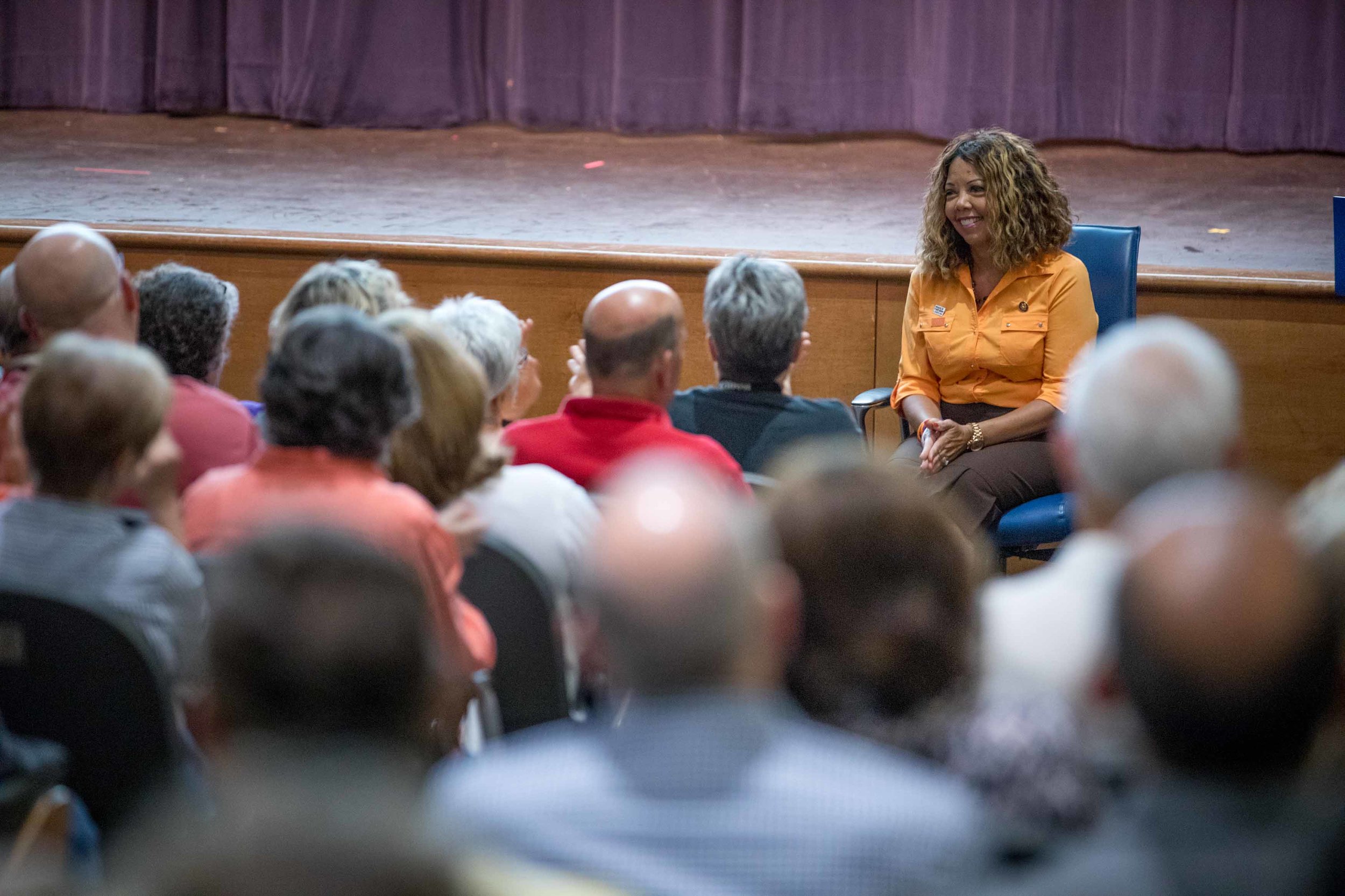 Rep. Lucy McBath, D-Ga., before speaking at a town hall at Dunwoody High School on Saturday, June 8, 2019 in Dunwoody, Ga. Branden Camp for AJC