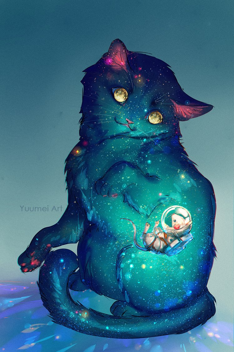Born Just in Time to Explore Space Cat HD File — Yuumei