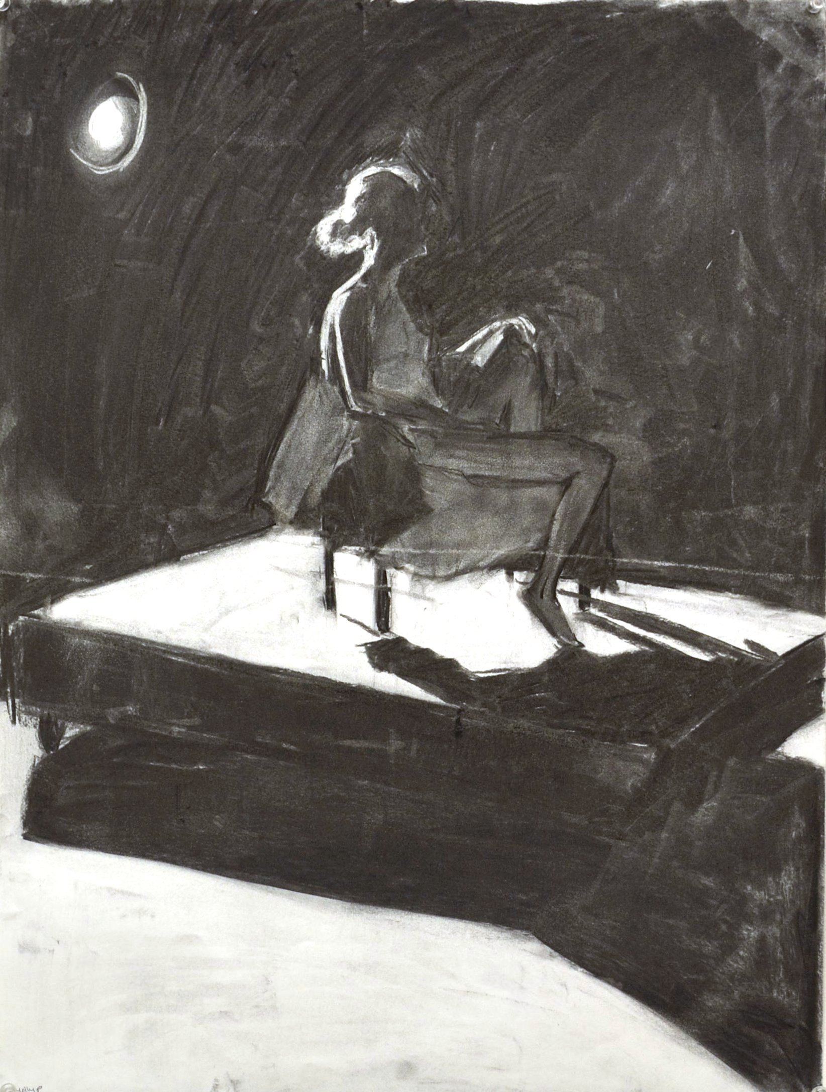 3 Value drawing, Charcoal on paper, Drawing 1, 2018