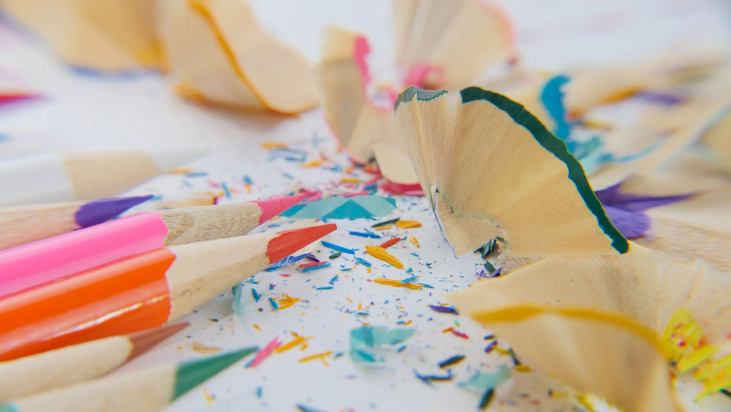 Colored pencil shavings